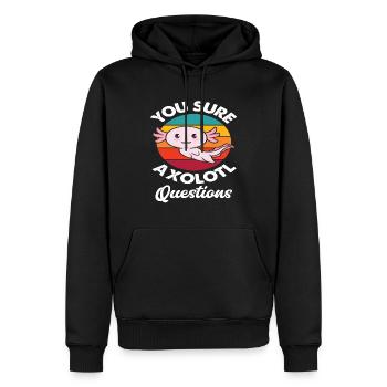 Retro Axolotl Spruch - Männer Premium Bio Hoodie - Schwarz - Vorne - Nico (187cm)