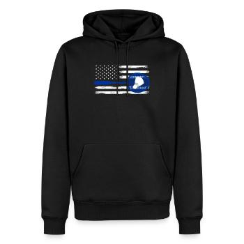Badminton Amerikanische Flagge - Männer Premium Bio Hoodie - Schwarz - Vorne - Nico (187cm)