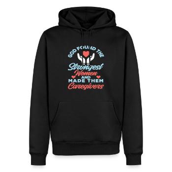Aidante Femme forte - Sweat à capuche Premium bio Homme - noir - Devant - Nico (187cm)