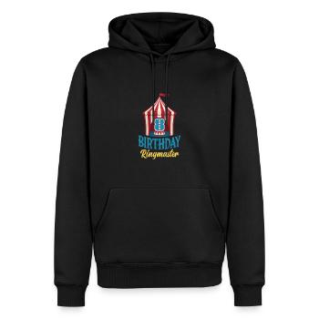 8e anniversaire Directeur de cirque Amateur de cirque - Sweat à capuche Premium bio Homme - noir - Devant - Nico (187cm)