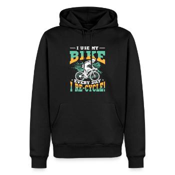 J’utilise mon vélo tous les jours où je fais du vélo, du vélo. - Sweat à capuche Premium bio Homme - noir - Devant - Nico (187cm)