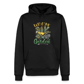 Welcome To My Garden - Gartenarbeit - Männer Premium Bio Hoodie - Schwarz - Vorne - Nico (187cm)