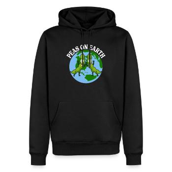 Peas On Earth Peace Vegan - Männer Premium Bio Hoodie - Schwarz - Vorne - Nico (187cm)