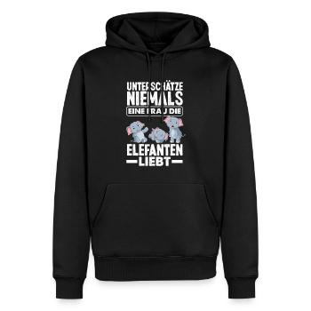 Elefant Frau Liebe - Männer Premium Bio Hoodie - Schwarz - Vorne - Nico (187cm)
