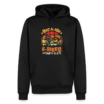 E-Bikes können nicht fliegen. - Männer Premium Bio Hoodie - Schwarz - Vorne - Nico (187cm)