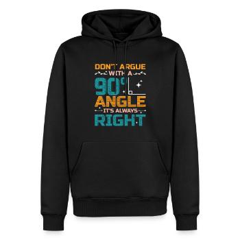 Don't Argue With a 90° Angle. - Men’s Premium Organic Hoodie - black - Front - Nico (187cm)