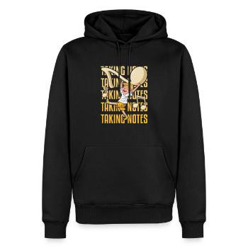 Prendre des notes Jeux de mots Drôle Professeur de musique - Sweat à capuche Premium bio Homme - noir - Devant - Nico (187cm)
