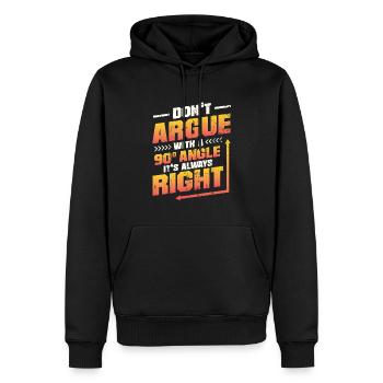 Don't Argue With a 90° Angle. - Men’s Premium Organic Hoodie - black - Front - Nico (187cm)