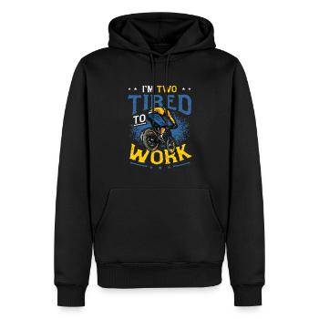Je suis deux fatigués pour travailler Amateurs de vélo - Sweat à capuche Premium bio Homme - noir - Devant - Nico (187cm)