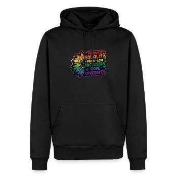 Menschenrechte, Soziale Gerechtigkeit - Männer Premium Bio Hoodie - Schwarz - Vorne - Nico (187cm)