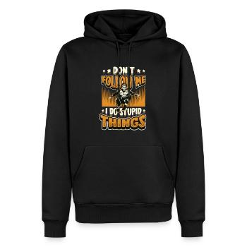 Je fais des choses stupides, du parkour, de la course libre. - Sweat à capuche Premium bio Homme - noir - Devant - Nico (187cm)