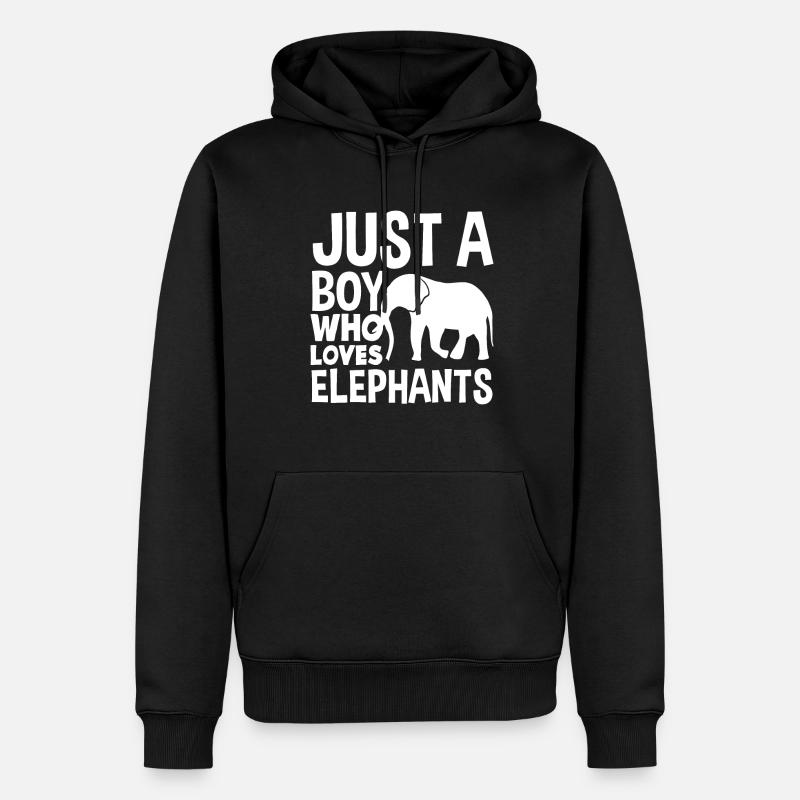 Elefant Jungs - Männer Premium Bio Hoodie - Schwarz