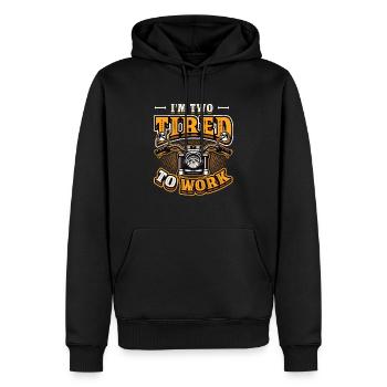 I'm Two Tired To Work Motorrad-Biker - Männer Premium Bio Hoodie - Schwarz - Vorne - Nico (187cm)