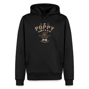 Wenn Poppy es nicht reparieren kann, sind wir verschraubt - Männer Premium Bio Hoodie - Schwarz - Vorne - Nico (187cm)