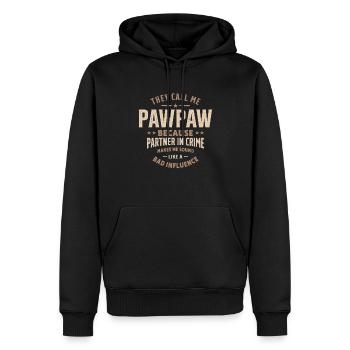 Ils m’appellent Pawpaw parce que partenaire dans le crime - Sweat à capuche Premium bio Homme - noir - Devant - Nico (187cm)