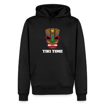 Tiki Time Fête de vacances polynésienne à Hawaï - Sweat à capuche Premium bio Homme - noir - Devant - Nico (187cm)