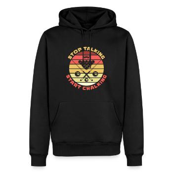 Arrêtez de parler Commencez à craquer Billard Snooker - Sweat à capuche Premium bio Homme - noir - Devant - Nico (187cm)