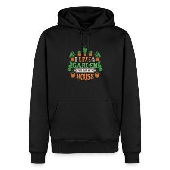 I Live In The Garden Lover, Gartenarbeit. - Männer Premium Bio Hoodie - Schwarz - Vorne - Nico (187cm)