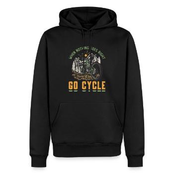 I FREAKIN LOVE Mountainbike MTB - Männer Premium Bio Hoodie - Schwarz - Vorne - Nico (187cm)