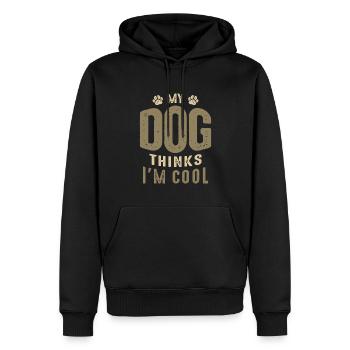 My Dog Thinks Im Cool Funny Sarcastic Humor - Men’s Premium Organic Hoodie - black - Front - Nico (187cm)