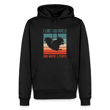 Cadeau rétro écureuil rongeur - Sweat à capuche Premium bio Homme - noir - Devant - Nico (187cm)