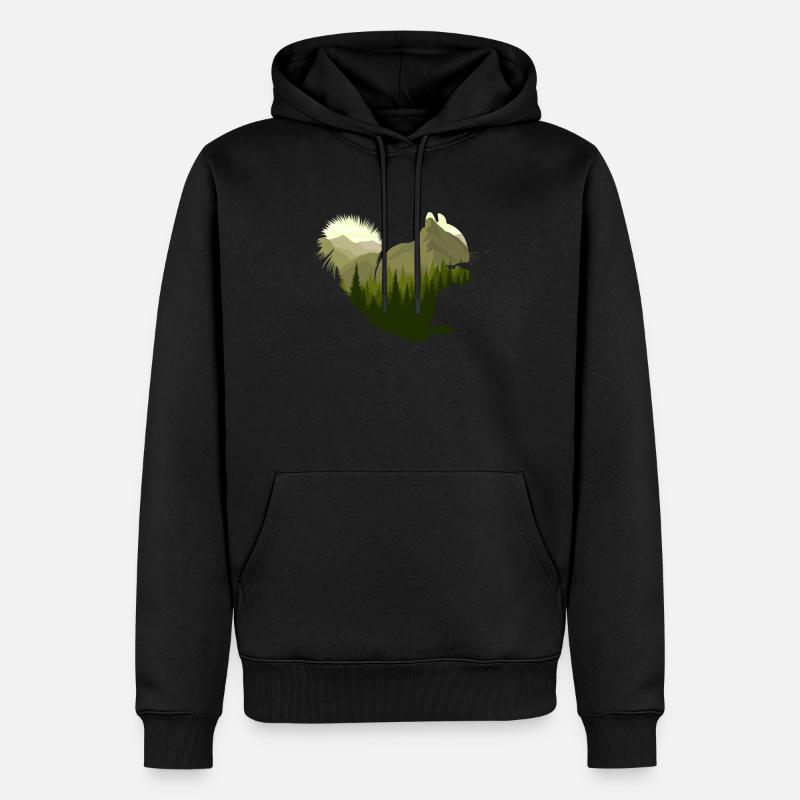 Forêt d’écureuils - Sweat à capuche Premium bio Homme - noir