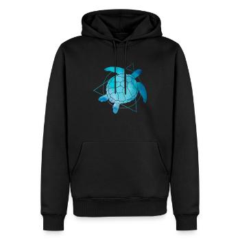 Tortue - Sweat à capuche Premium bio Homme - noir - Devant - Nico (187cm)