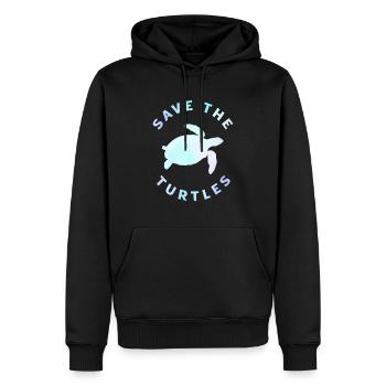 Bien-être animal Tortues - Sweat à capuche Premium bio Homme - noir - Devant - Nico (187cm)