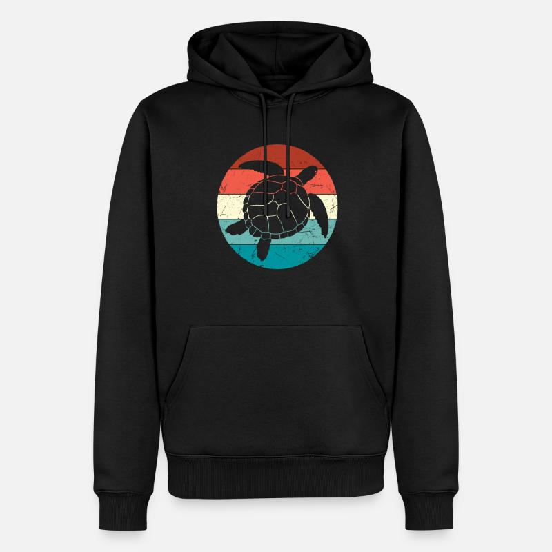 Tortue rétro - Sweat à capuche Premium bio Homme - noir