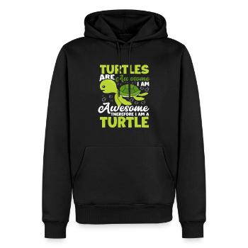 Schildkröte Lustiger Schildkröten Spruch - Männer Premium Bio Hoodie - Schwarz - Vorne - Nico (187cm)
