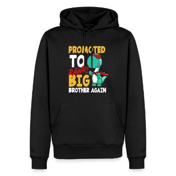 Dinosaurier Bruder Schwanger Superheld - Männer Premium Bio Hoodie - Schwarz - Vorne - Nico (187cm)