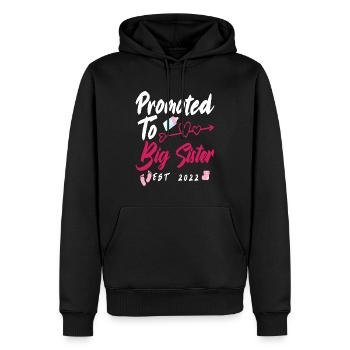 Cadeau de naissance de sœur grossesse 2022 - Sweat à capuche Premium bio Homme - noir - Devant - Nico (187cm)