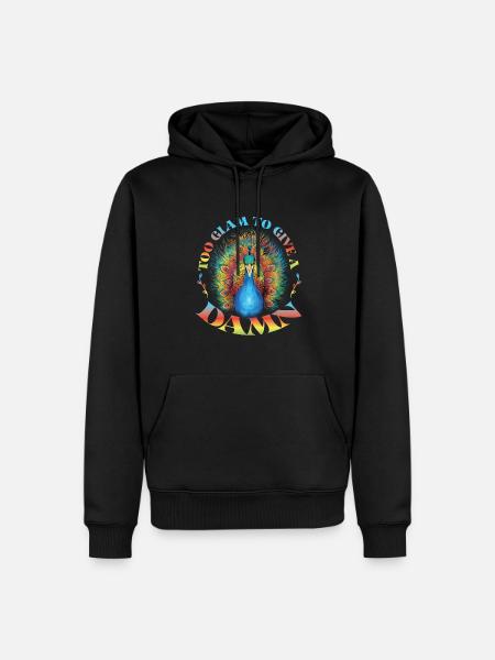 Bunter Pfau - Männer Premium Bio Hoodie - Schwarz