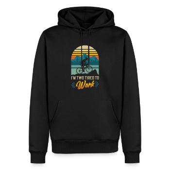 Je suis deux fatigués au travail, amoureux du vélo. - Sweat à capuche Premium bio Homme - noir - Devant - Nico (187cm)