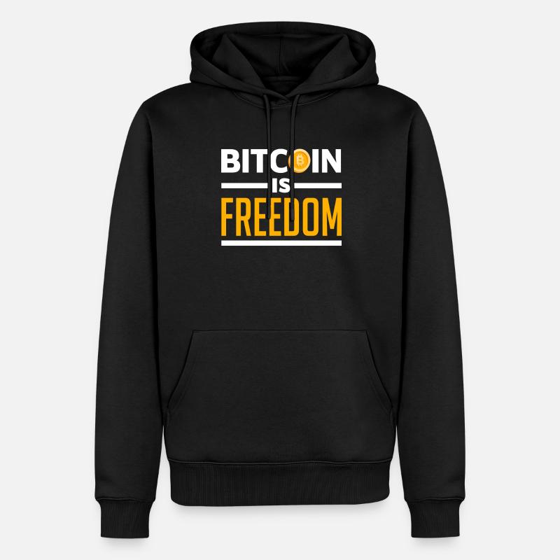 Bitcoin Liberté Crypto - Sweat à capuche Premium bio Homme - noir
