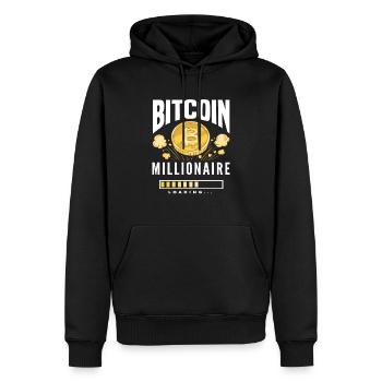 Bitcoin Millionaire Cadeau - Sweat à capuche Premium bio Homme - noir - Devant - Nico (187cm)