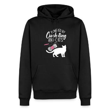 Crochet Cat Lover Gift - Men’s Premium Organic Hoodie - black - Front - Nico (187cm)