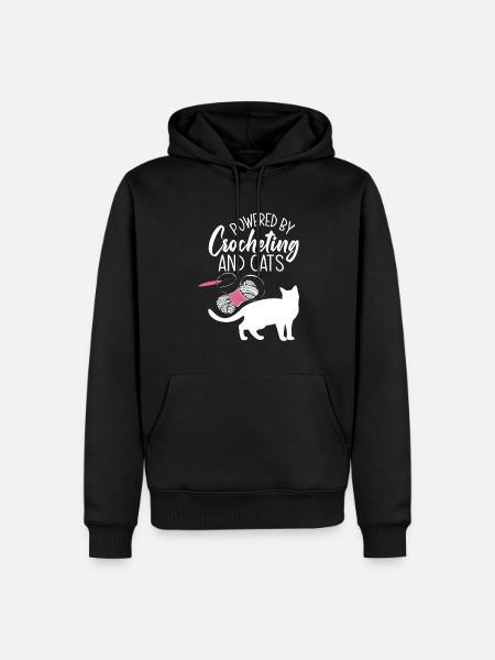 Häkeln Katzen Liebhaber Geschenk - Herre Premium økologisk hoodie - sort