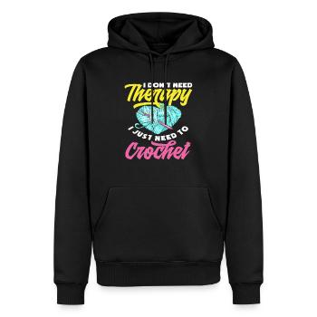 Thérapie au crochet - Sweat à capuche Premium bio Homme - noir - Devant - Nico (187cm)