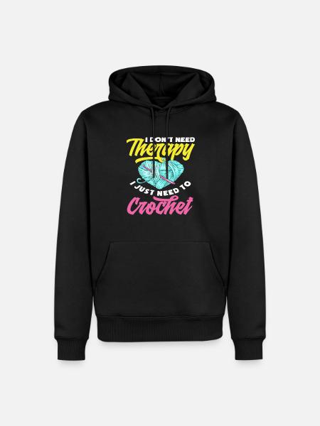 Crochet therapy - Men’s Premium Organic Hoodie - black