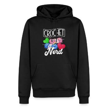 Funny crochet - Men’s Premium Organic Hoodie - black - Front - Nico (187cm)