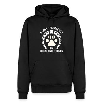 Cadeau Dog Horse Lover - Sweat à capuche Premium bio Homme - noir - Devant - Nico (187cm)