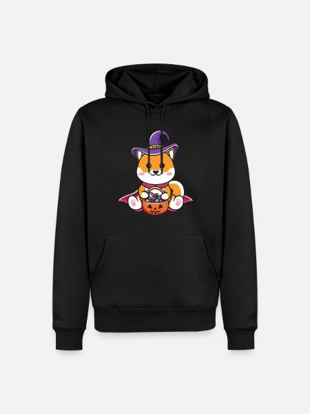 Halloween Dog Pumpkin - Men’s Premium Organic Hoodie - black