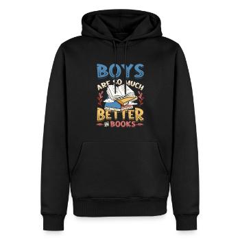 Les garçons sont tellement meilleurs pour lire des livres - Sweat à capuche Premium bio Homme - noir - Devant - Nico (187cm)