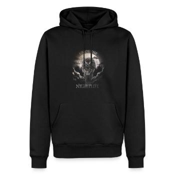 Profitez de la vie nocturne I Wolf Moon - Sweat à capuche Premium bio Homme - noir - Devant - Nico (187cm)