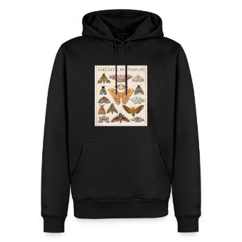 Catalogue La teigne sarcastique des papillons - Sweat à capuche Premium bio Homme - noir - Devant - Nico (187cm)