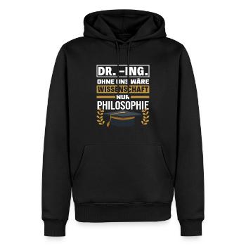 Doktortitel Ingenieur Geschenk - Männer Premium Bio Hoodie - Schwarz - Vorne - Nico (187cm)