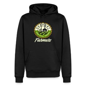 Bauer Lokaler Bio Bauer - Männer Premium Bio Hoodie - Schwarz - Vorne - Nico (187cm)