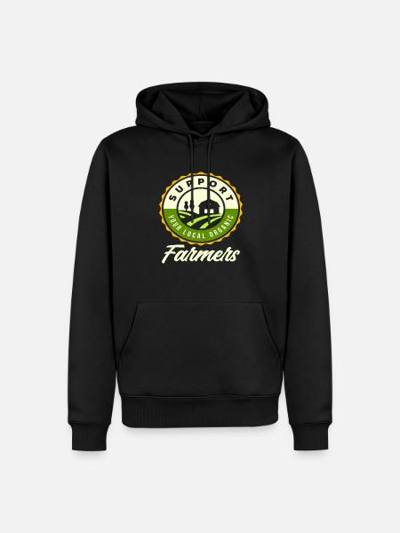 Bauer Lokaler Bio Bauer - Männer Premium Bio Hoodie - Schwarz