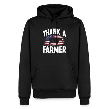 Cadeau agricole fermier pavillon des États-Unis - Sweat à capuche Premium bio Homme - noir - Devant - Nico (187cm)